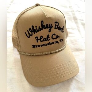 Whiskey Bent Hat Co. Tan trucker style hat